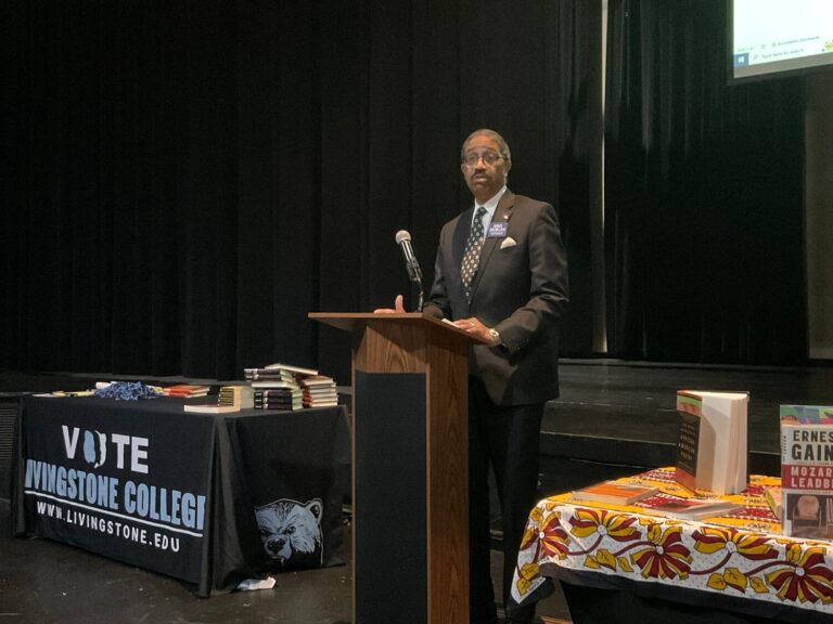 Mike Morgan visits Livingstone College for African American Read-In
