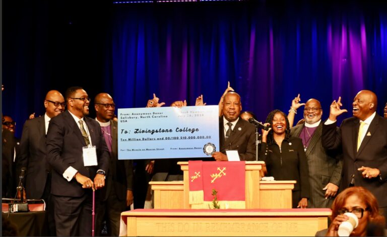Livingstone College receives $10 million, the single largest donation in the college’s history.