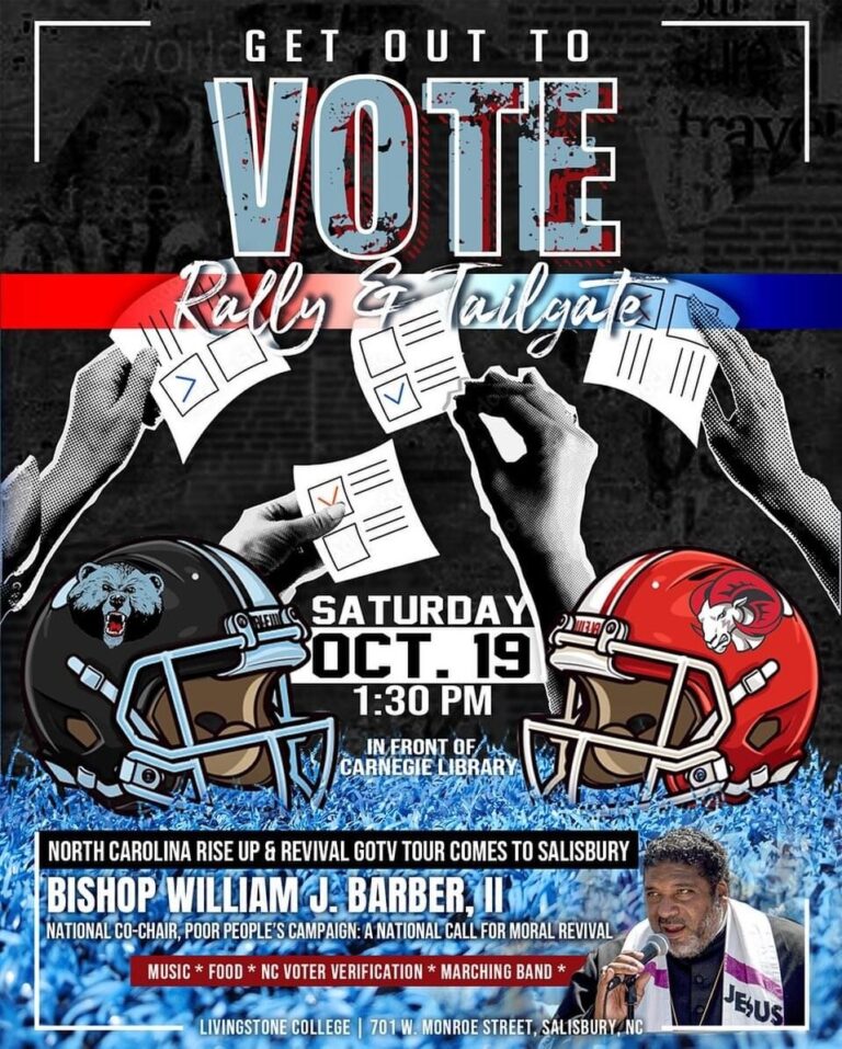 Bishop William J. Barber, II, North Carolina Rise Up & Revival Get-Out-The-Vote Tour Comes to Livingstone College