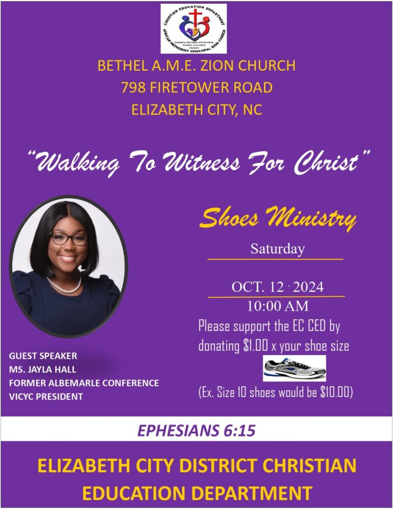 Elizabeth City District Christian Education Department “Shoes Ministry”