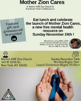 CHURCH & COMMUNITY – MOTHER A.M.E. ZION CHURCH OPENS FREE MENTAL HEALTH FACILITY